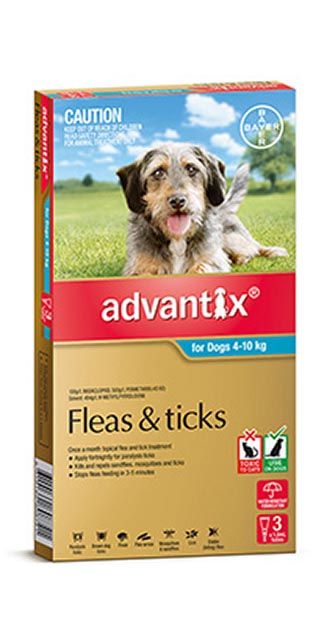 ADVANTIX DOG 4-10KG AQUA 3'S