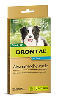 DRONTAL CHEWS 10KG MEDIUM 5'S