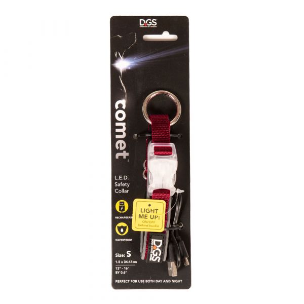 DGS LED COLLAR SMALL RED      