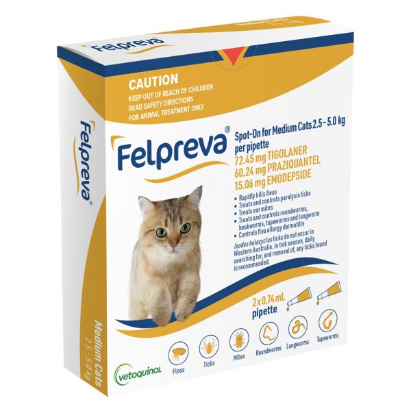 FELPREVA MED CAT 2.5-5KG 2'S