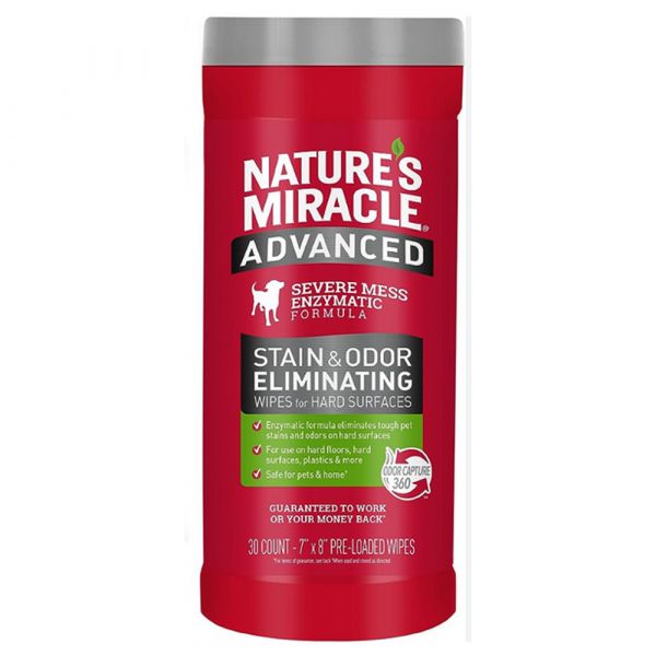 NATURES MIRACLE ADVANCE STAIN OD WIPES 30CT