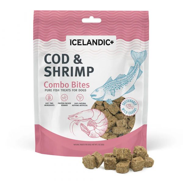 ICELANDIC DOG COD & SHRIMP BITES 85G    