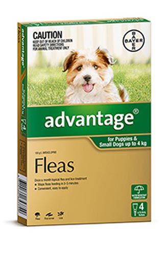 ADVANTAGE DOG 0-4KG GREEN 4'S