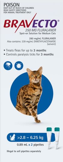 BRAVECTO SPOT-ON CAT BLUE 2'S